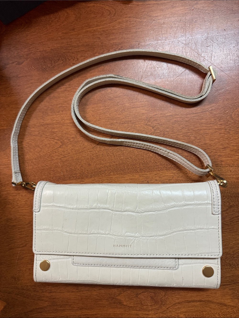 Hammitt AJ crossbody clutch in Calla Lily Croco - Picture 4 of 8